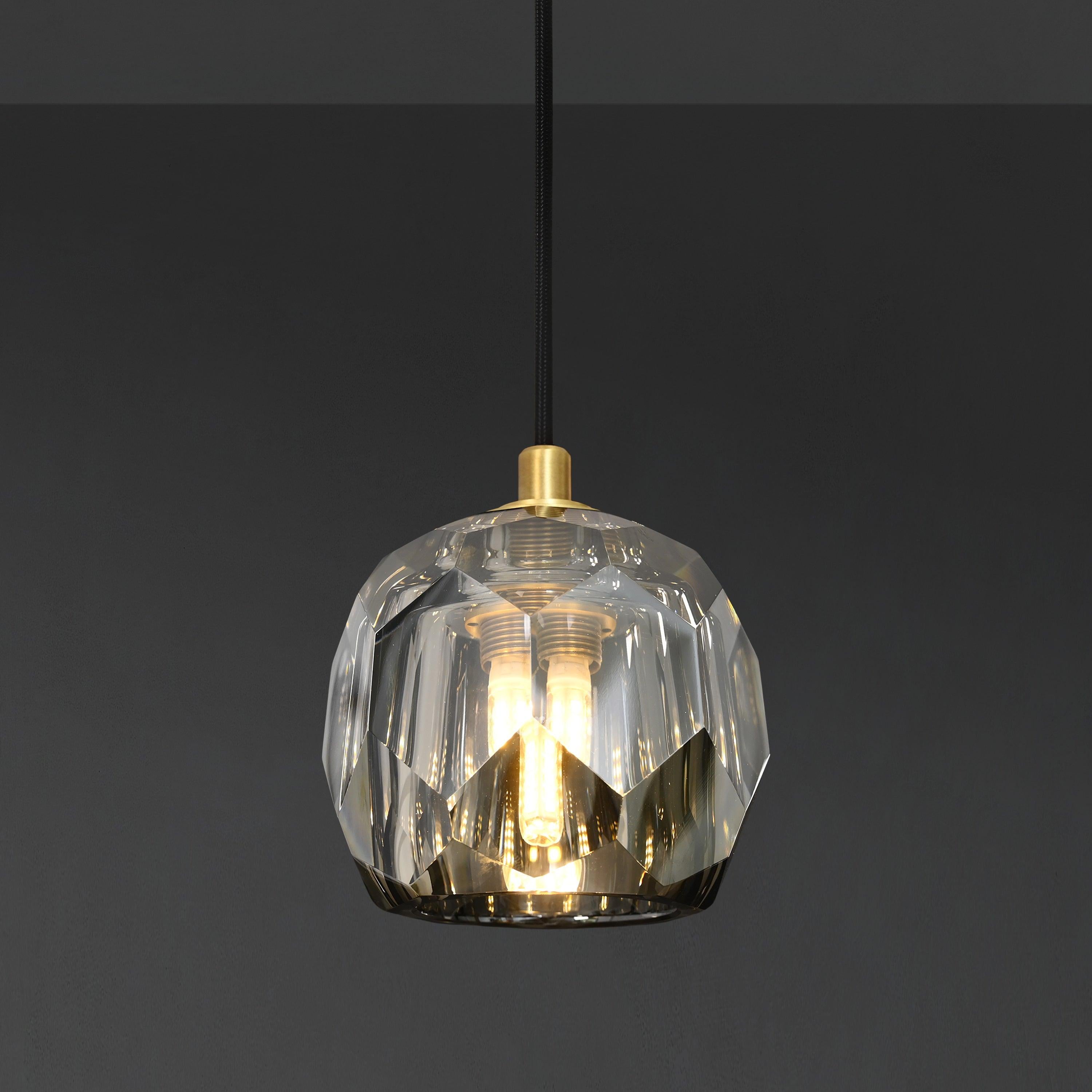 5 Inch Globe Smoked Crystal Cord Pendant Light – Boule