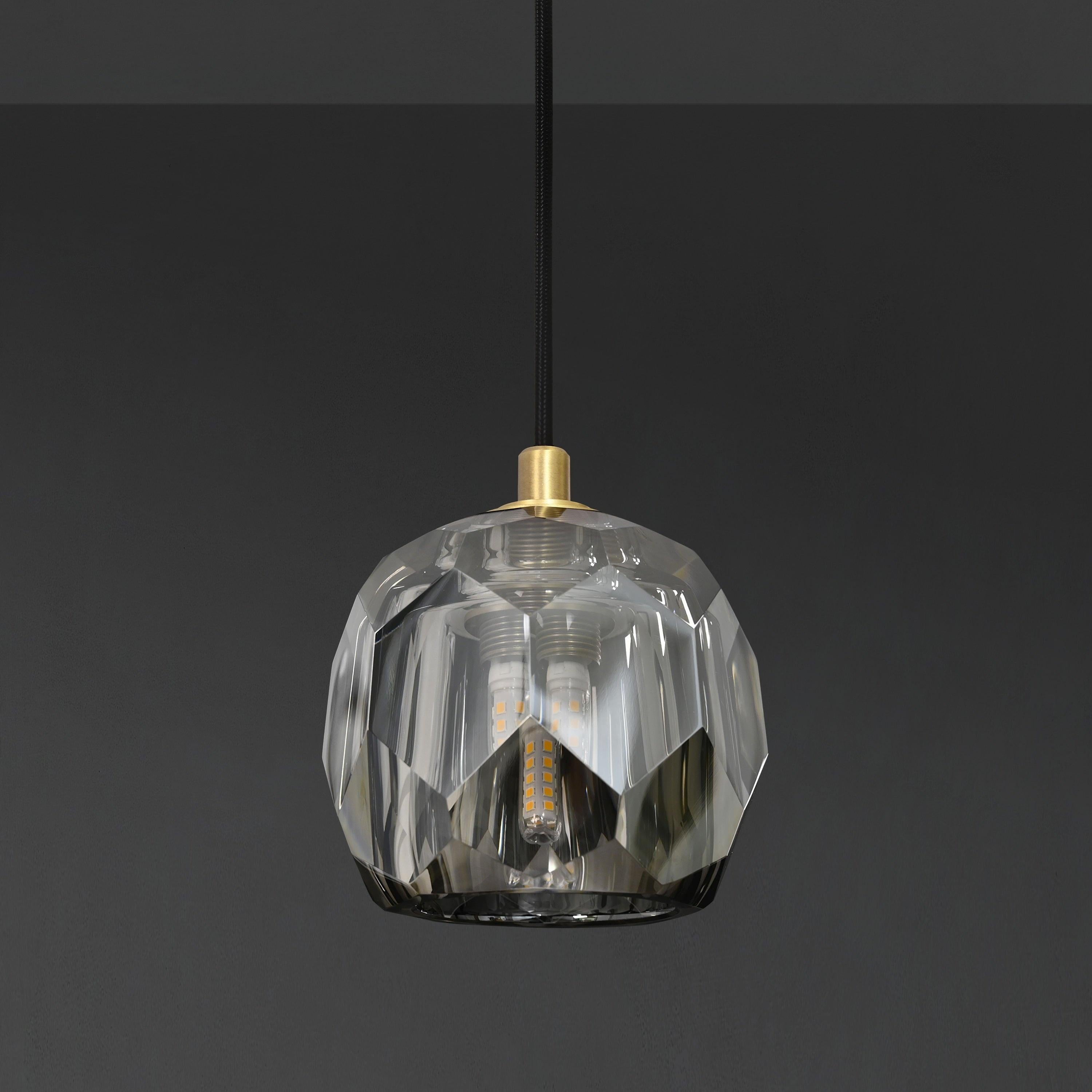 5 Inch Globe Smoked Crystal Cord Pendant Light – Boule
