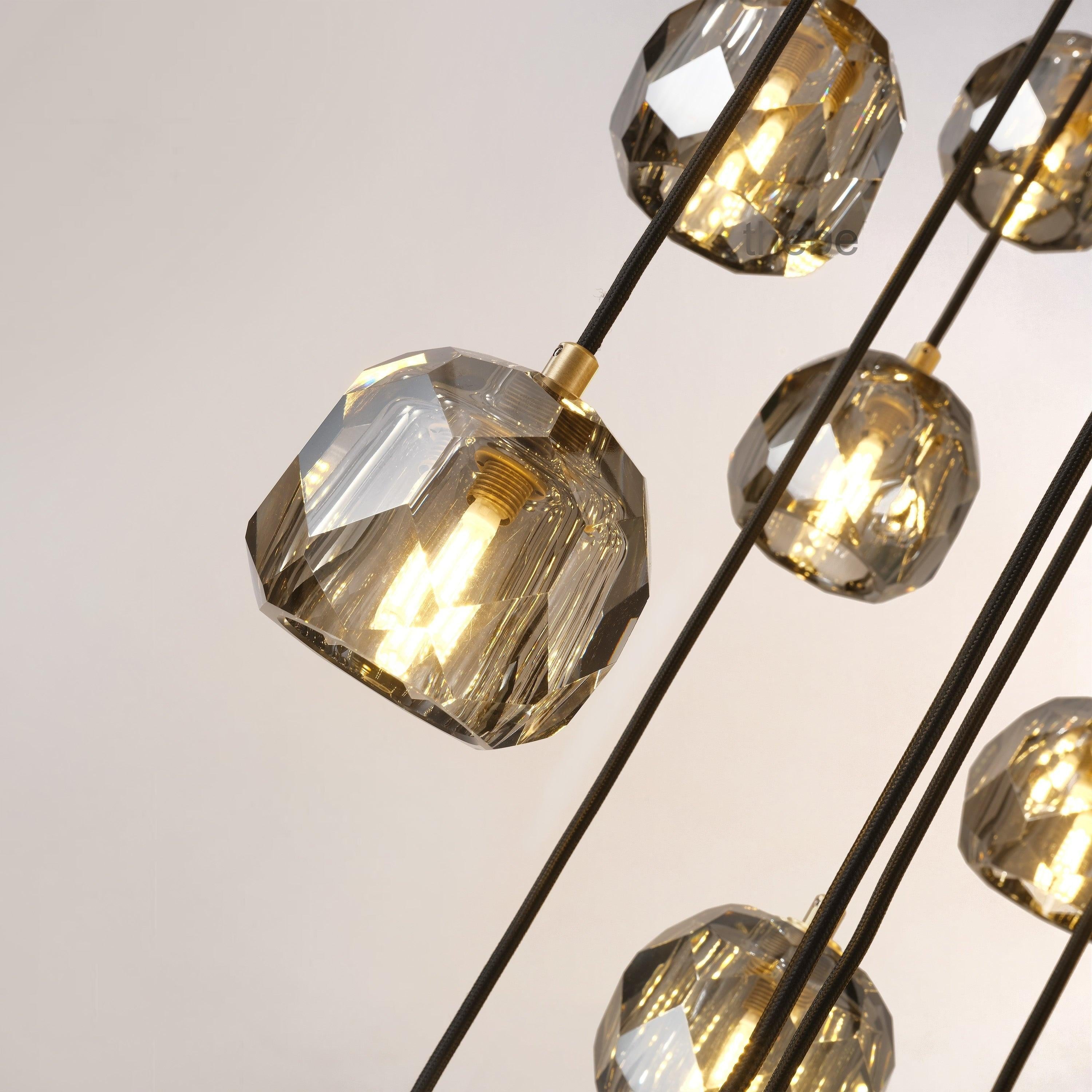 40 Inch Globe Smoked Crystal Cascading Chandelier – Boule