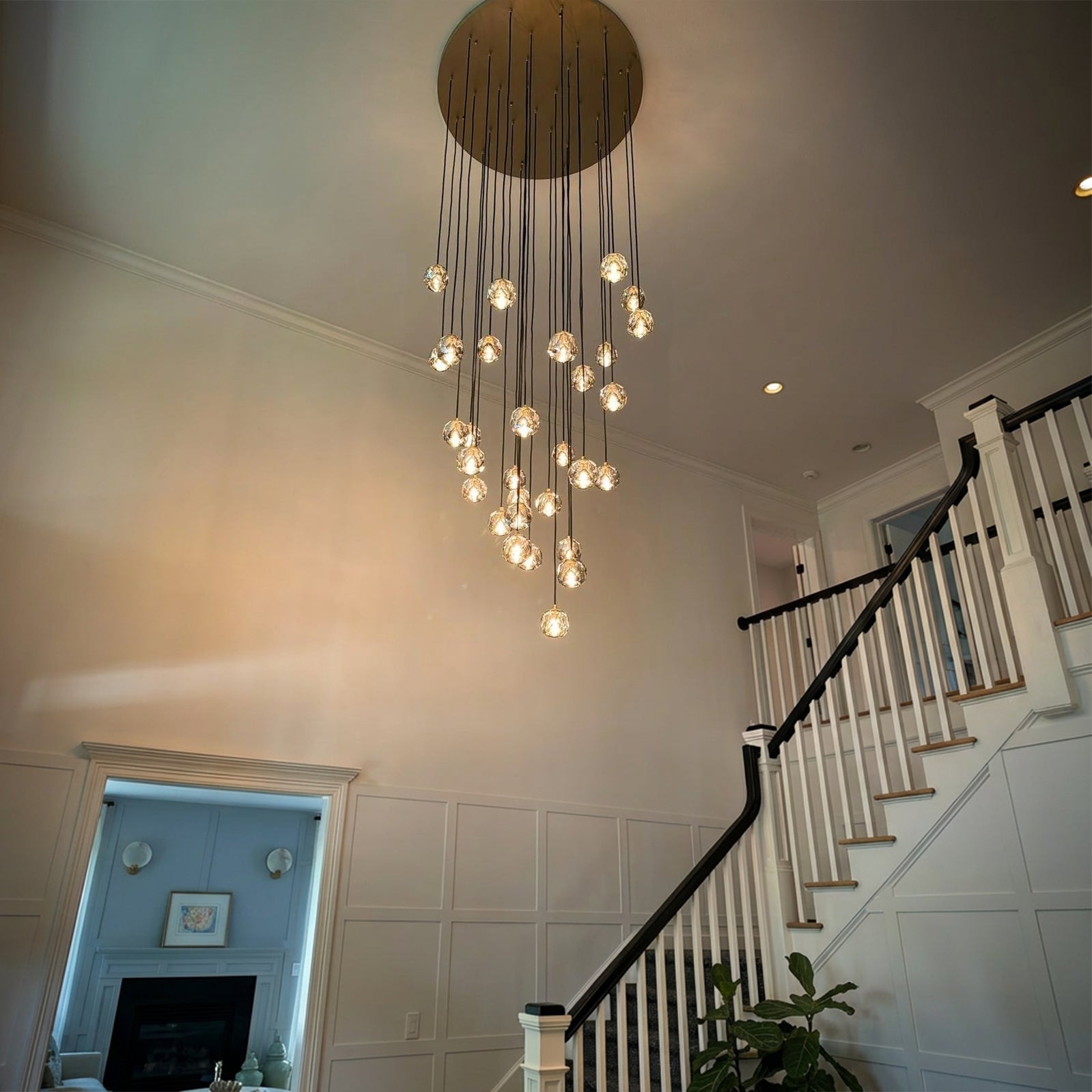 40 Inch Globe Smoked Crystal Cascading Chandelier – Boule