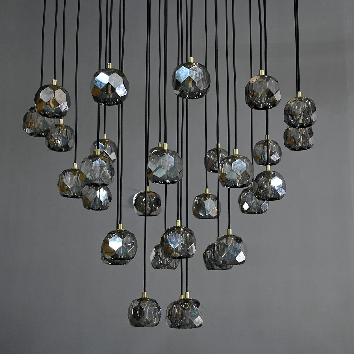 40 Inch Smoked Crystal Globe Cascade Chandelier – Boule