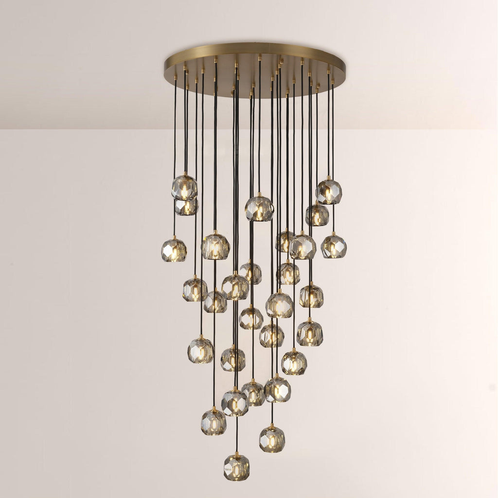 30 Inch Smoked Crystal Cluster Chandelier – Boule