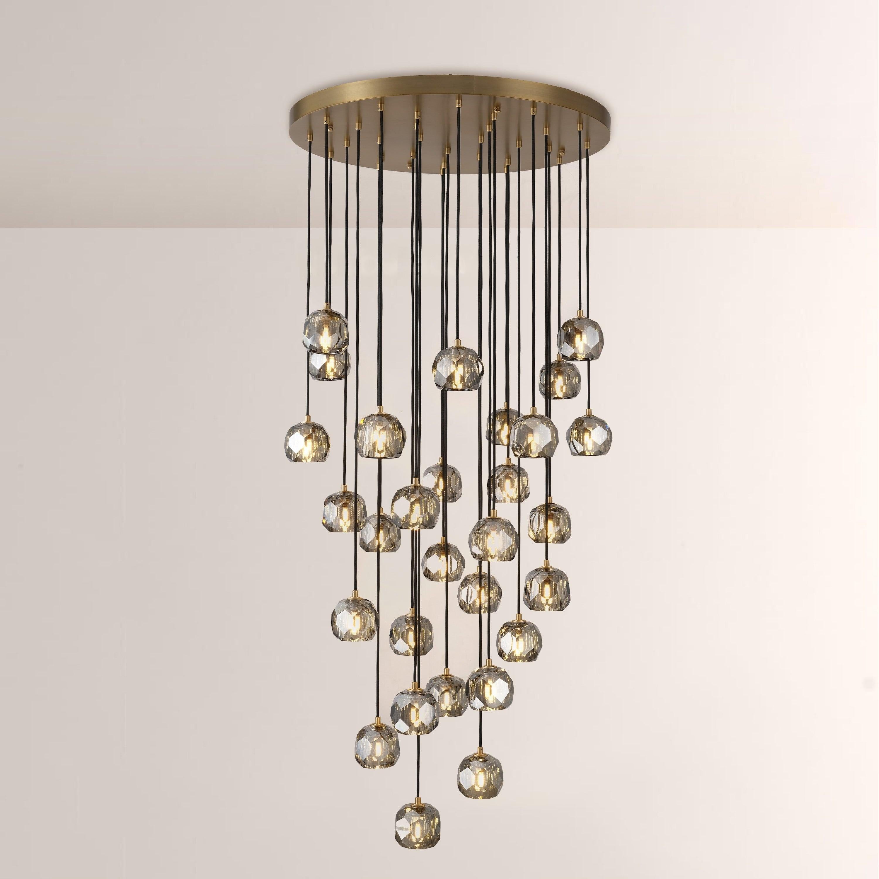 30 Inch Smoked Crystal Cluster Chandelier – Boule