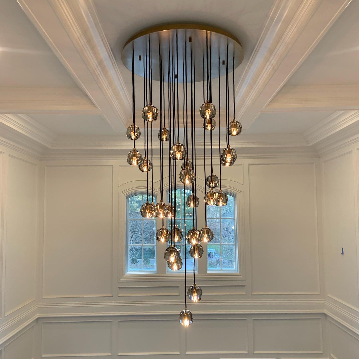 30 Inch Globe Smoked Crystal Cascading Chandelier – Boule