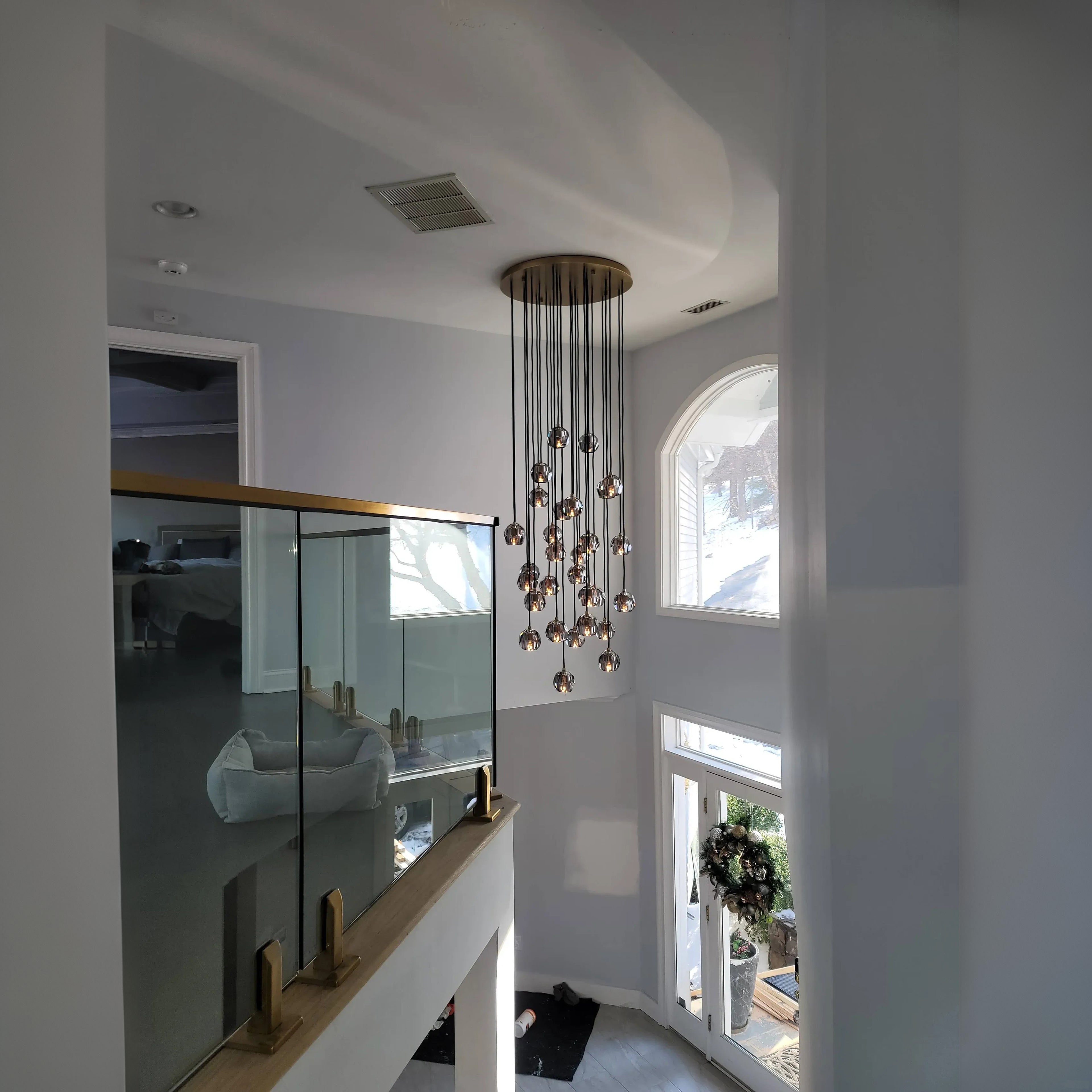 30 Inch Globe Smoked Crystal Cascading Chandelier – Boule