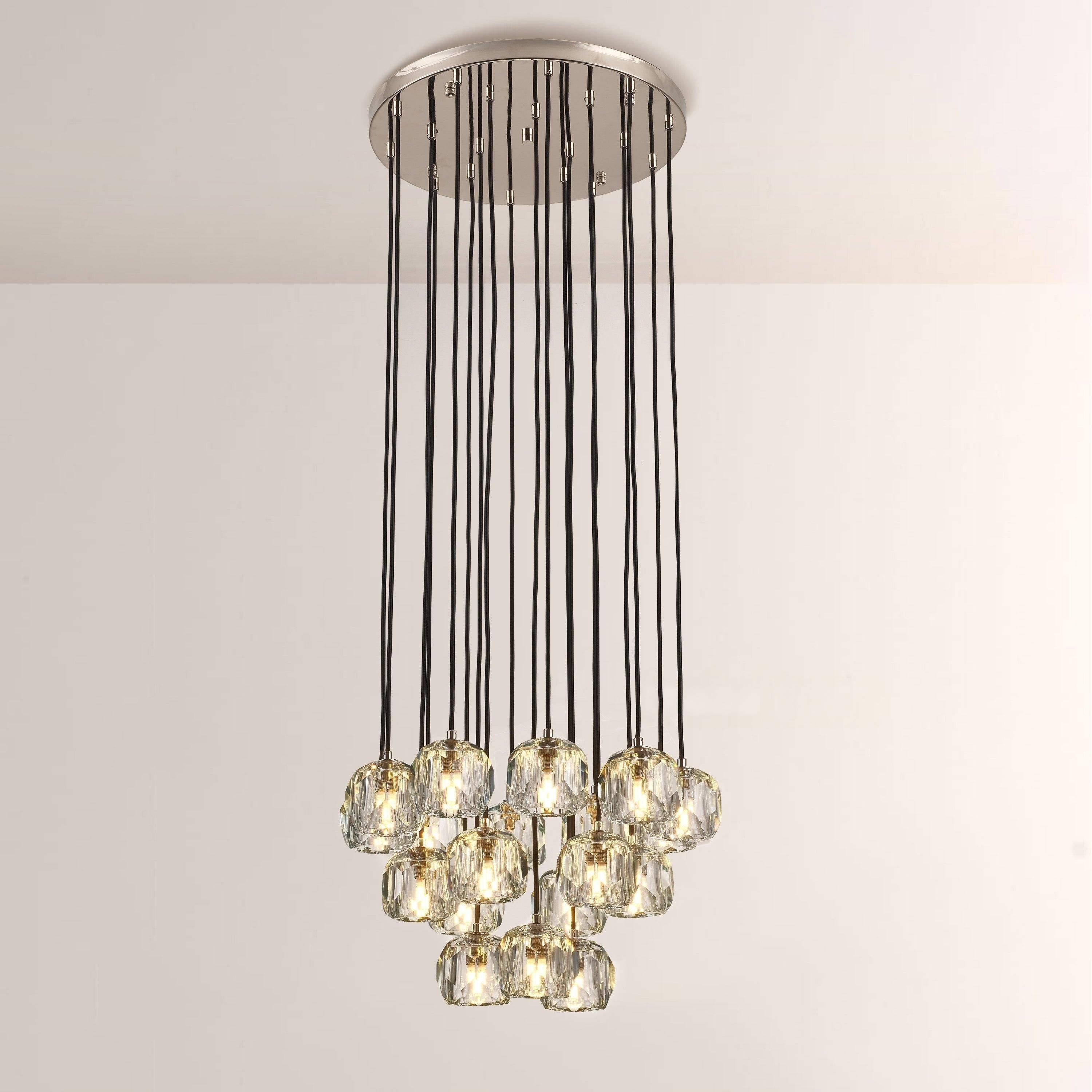 19 Inch Crystal Cluster Chandelier – Boule