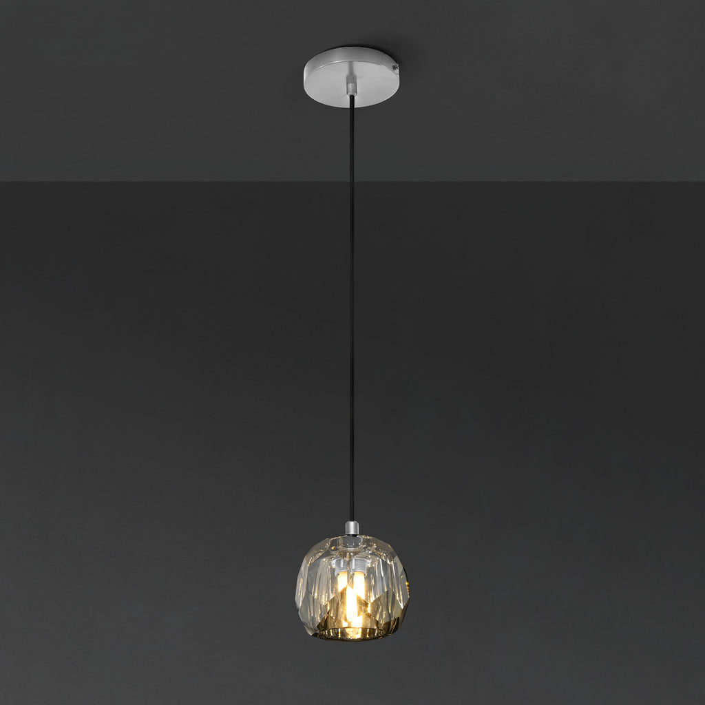 5 Inch Globe Smoked Crystal Cord Pendant Light – Boule