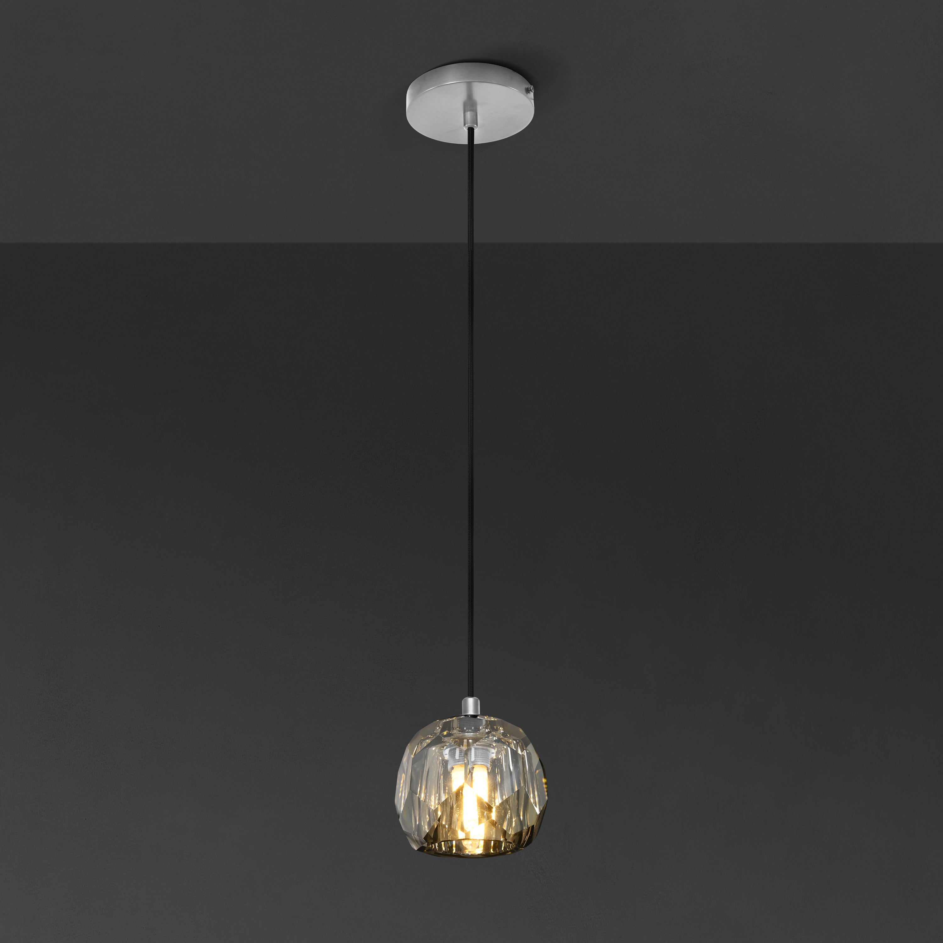 5 Inch Globe Smoked Crystal Cord Pendant Light – Boule