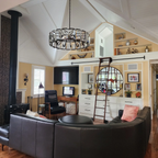43 inch Crystal gold black round modern dining room bedroom chandelier