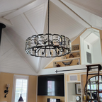 43 inch Crystal gold black round modern dining room bedroom chandelier
