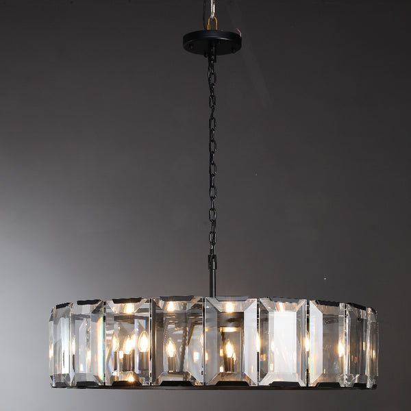 43 inch Crystal gold black round modern dining room bedroom chandelier