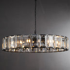 60 inch large Crystal gold black round modern dining room bedroom chandelier