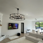 60 inch large Crystal gold black round modern dining room bedroom chandelier