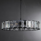 60 inch large Crystal gold black round modern dining room bedroom chandelier