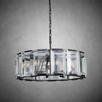 31 inch Crystal gold black round modern dining room bedroom chandelier