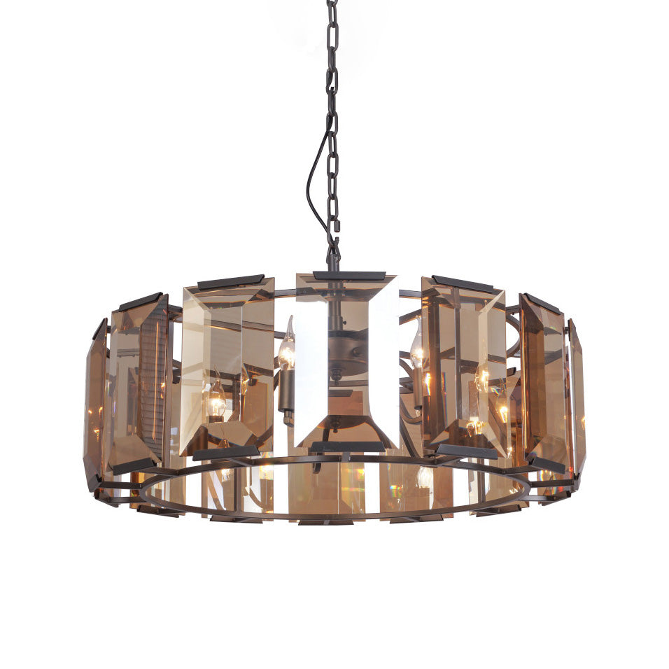 31 Inch Amber Crystal Round Chandelier - Harlow