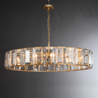 60 inch large Crystal gold black round modern dining room bedroom chandelier