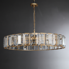 60 inch large Crystal gold black round modern dining room bedroom chandelier