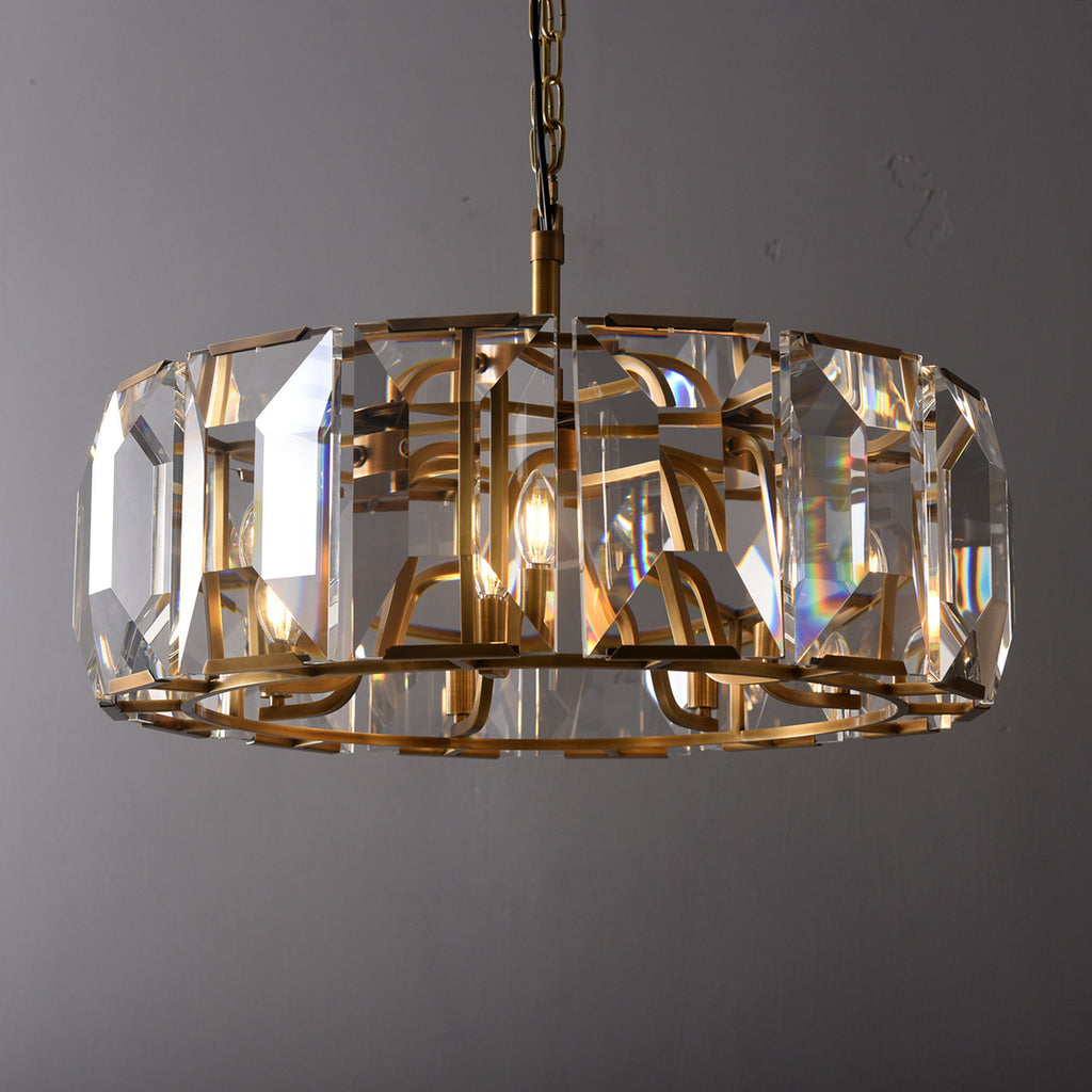 31 inch Crystal gold black round modern dining room bedroom chandelier