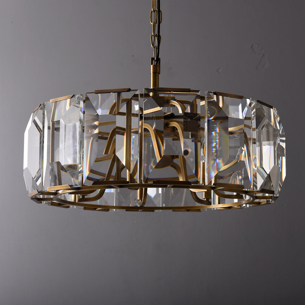 31 inch Crystal gold black round modern dining room bedroom chandelier