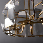 31 inch Crystal gold black round modern dining room bedroom chandelier