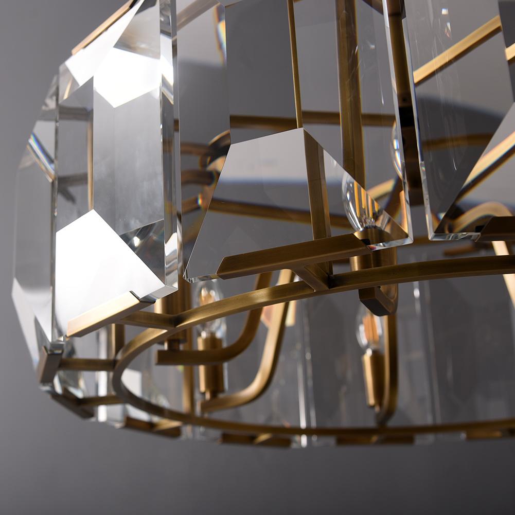 31 inch Crystal gold black round modern dining room bedroom chandelier
