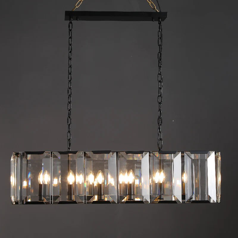 42 Inch Crystal Rectangular Chandelier - Harlow