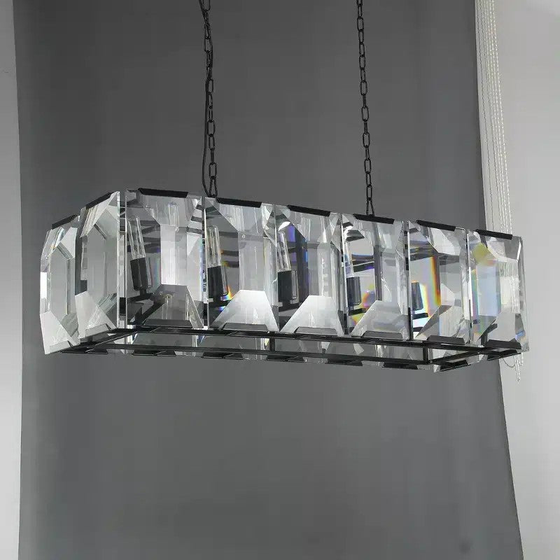 42 Inch Crystal Rectangular Chandelier - Harlow