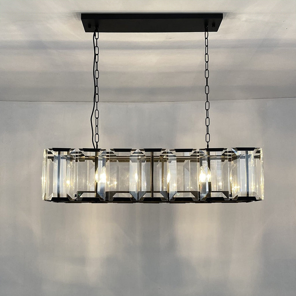 42 Inch Modern Crystal Rectangular Chandelier - Harlow