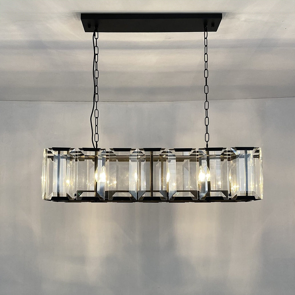 42 Inch Modern Crystal Rectangular Chandelier - Harlow