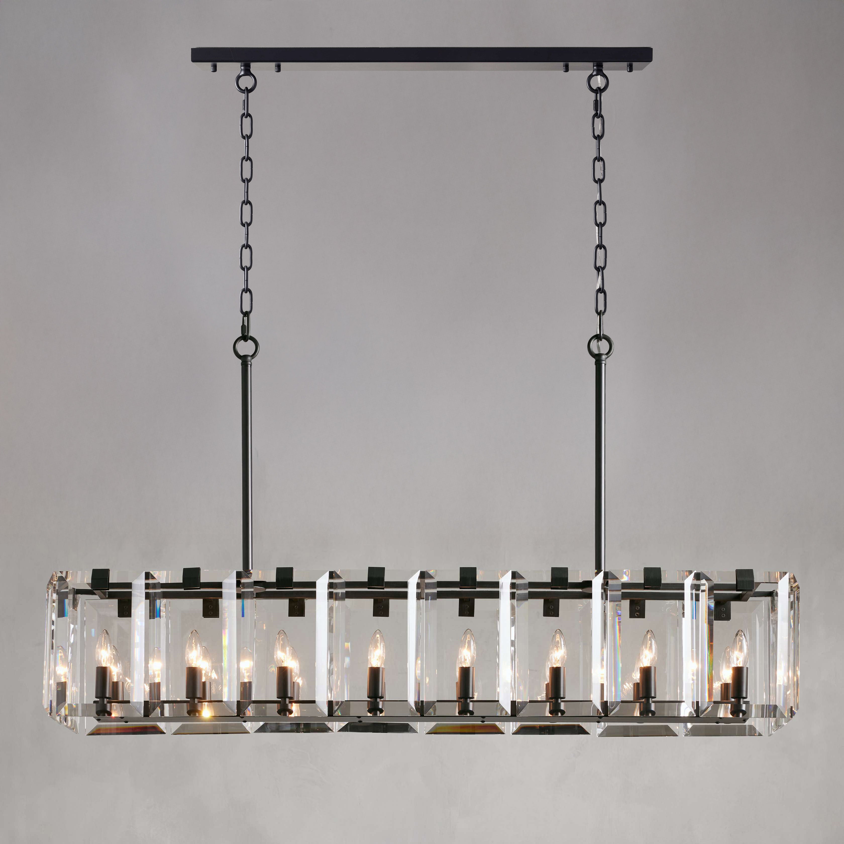 54 Inch Crystal Rectangular Chandelier - Harlow