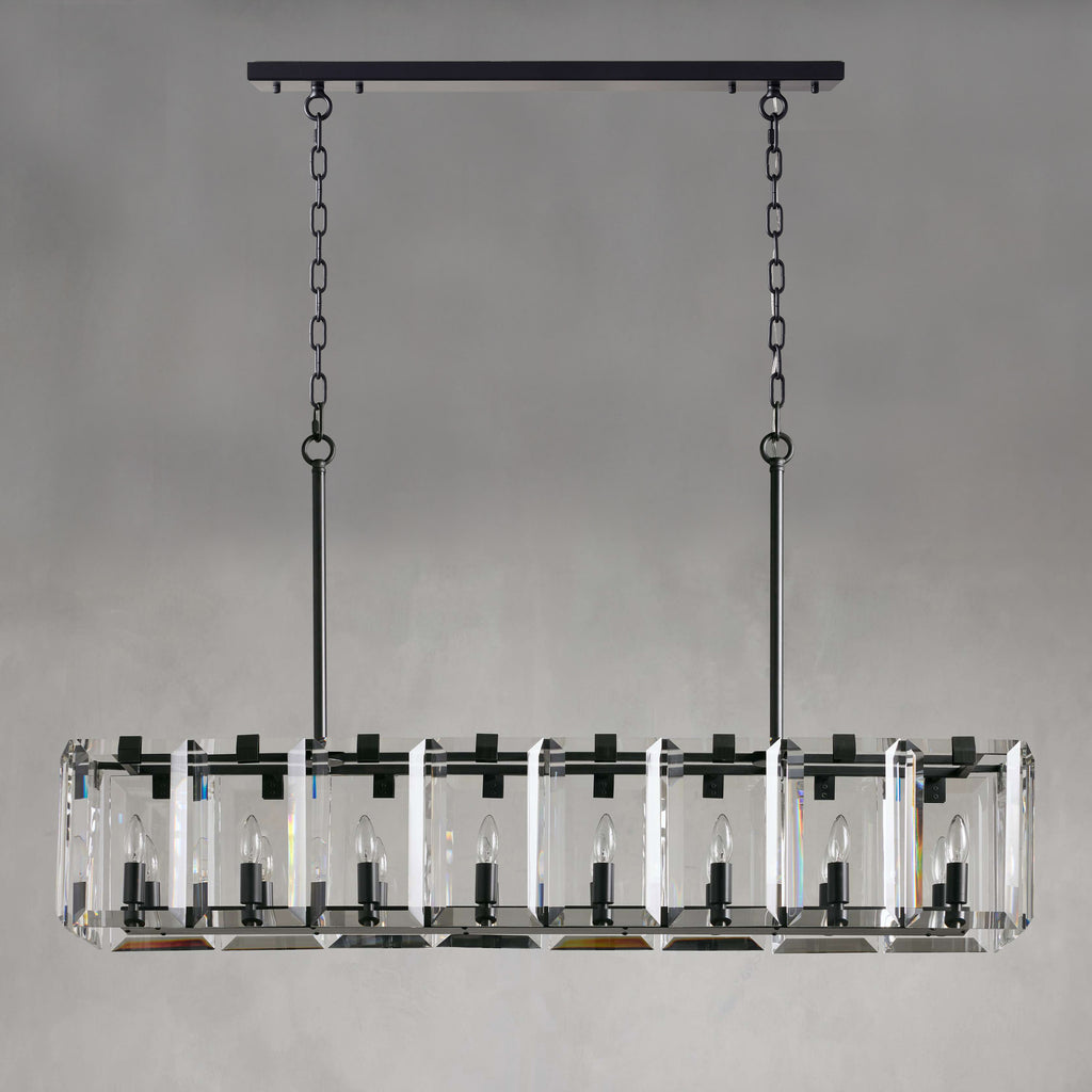 54 Inch Crystal Rectangular Chandelier - Harlow