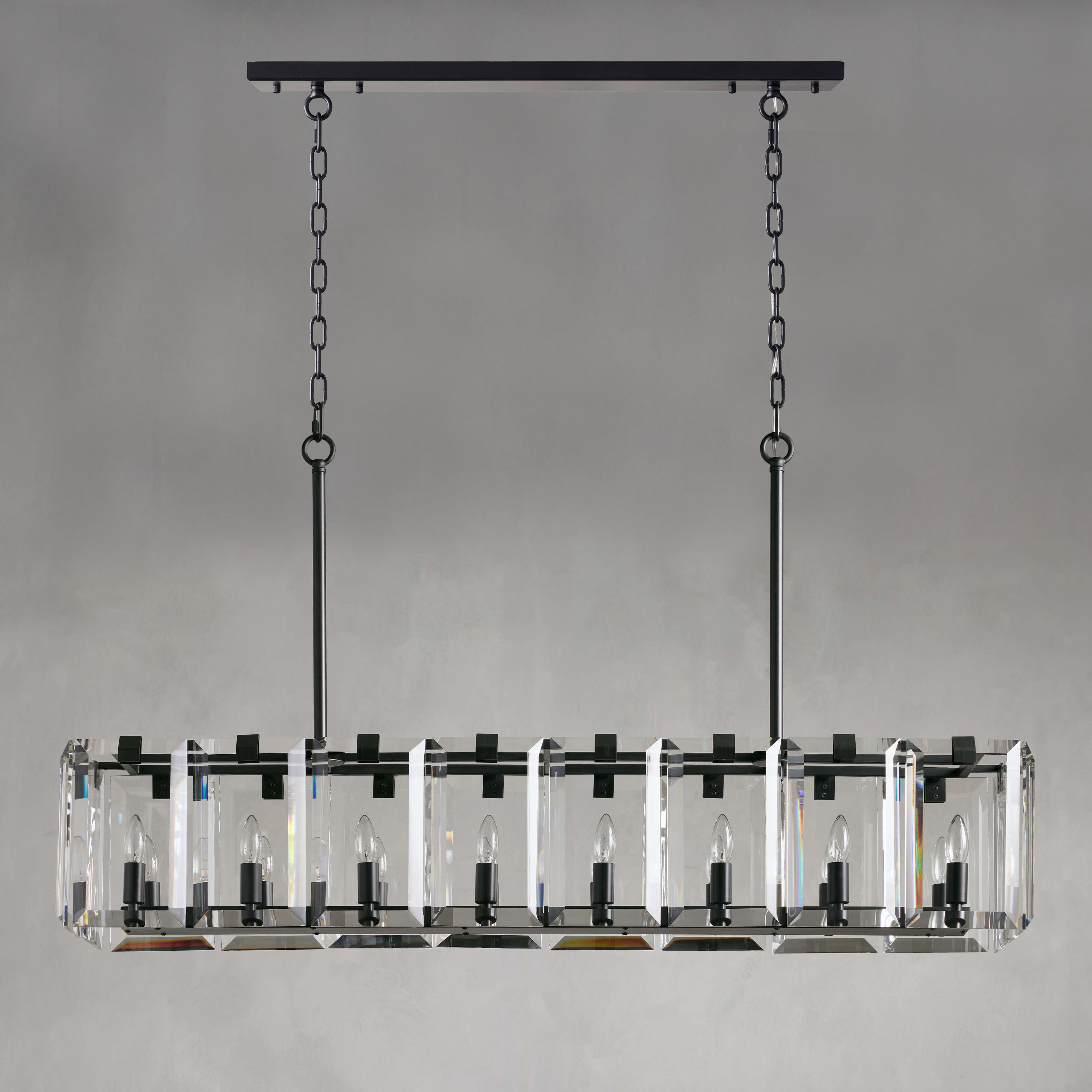54 Inch Crystal Rectangular Chandelier - Harlow