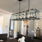 54 Inch Crystal Rectangular Chandelier - Harlow