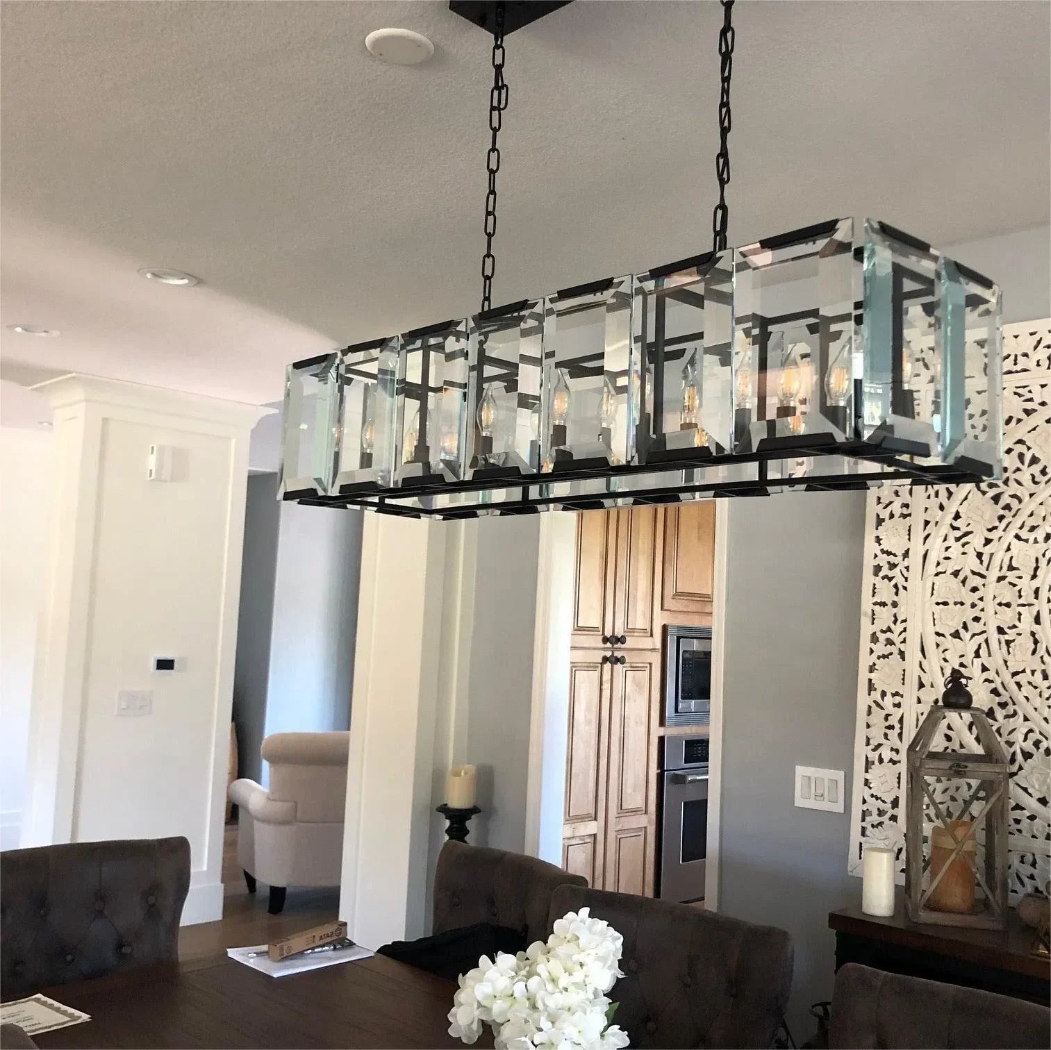 54 Inch Crystal Rectangular Chandelier - Harlow