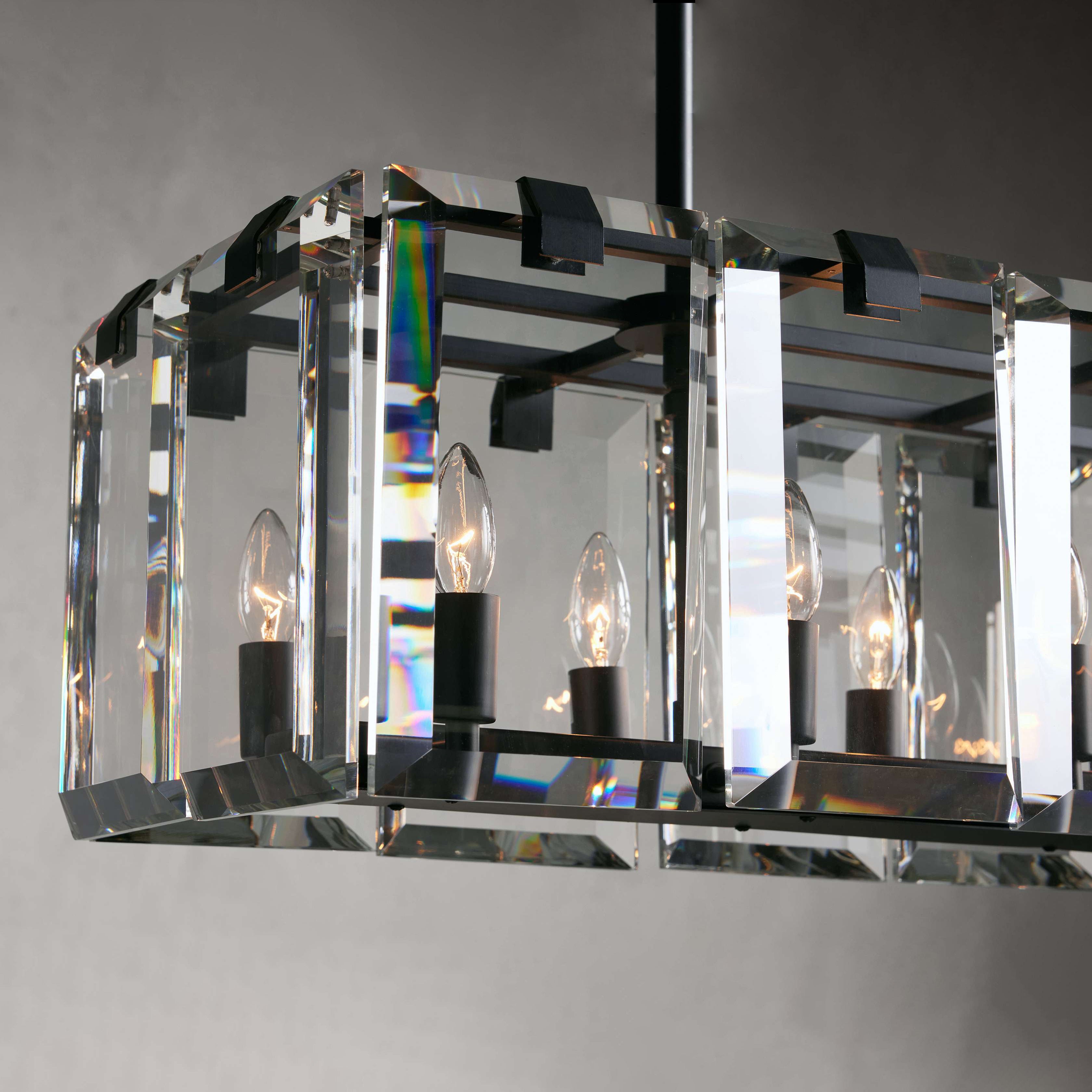 54 Inch Crystal Rectangular Chandelier - Harlow