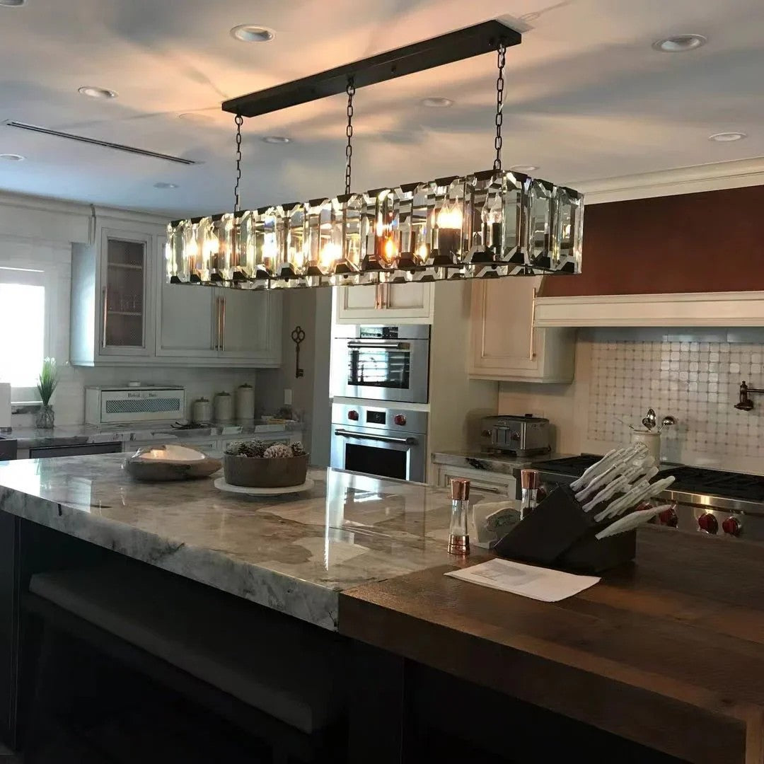 74 Inch Crystal Rectangular Chandelier - Gabriel