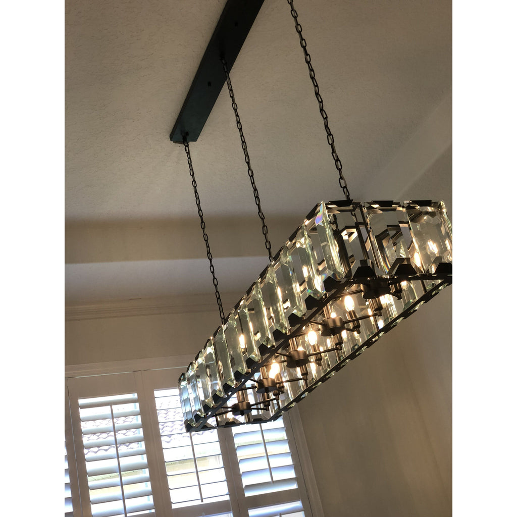 74 Inch Crystal Rectangular Chandelier - Harlow