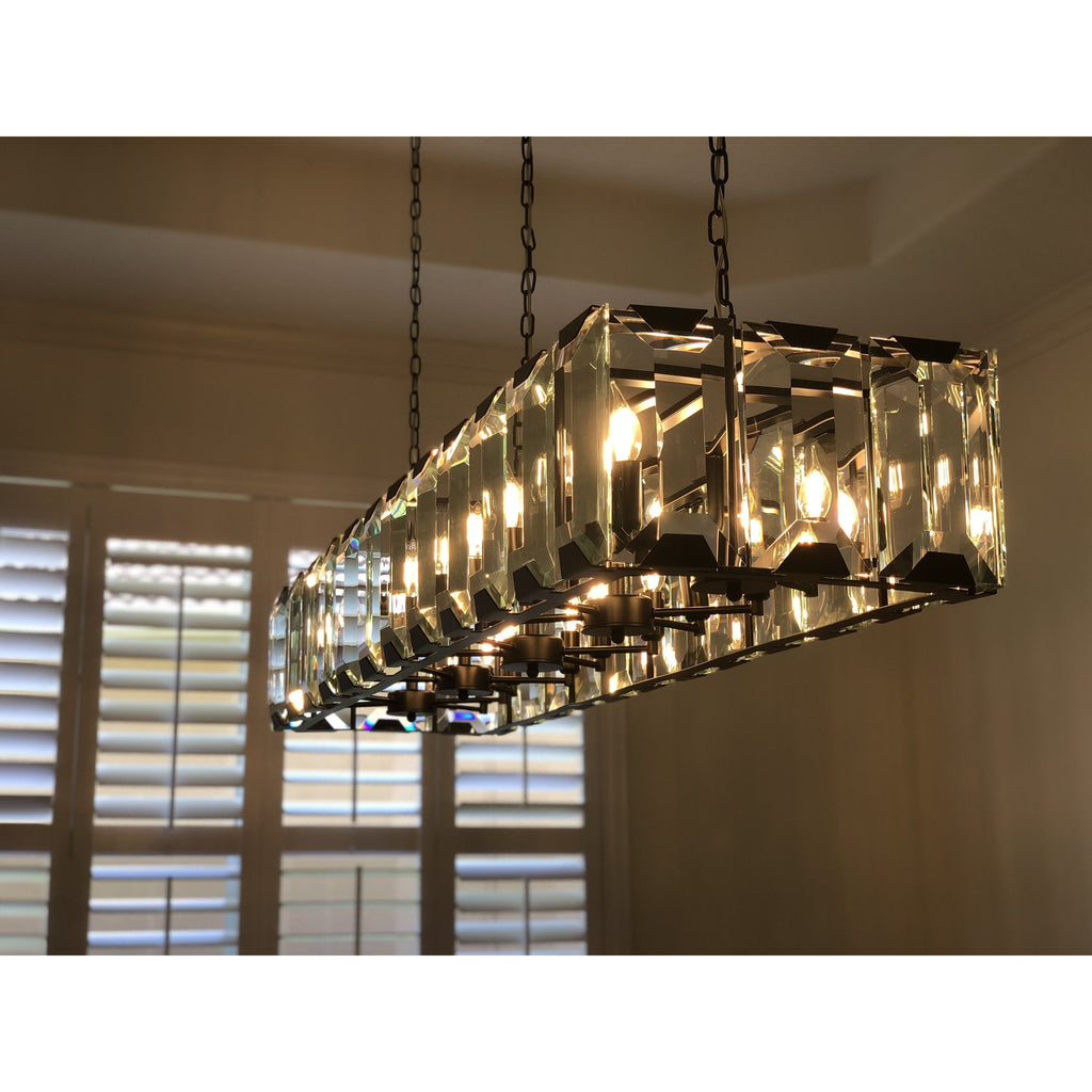 74 Inch Crystal Rectangular Chandelier - Harlow