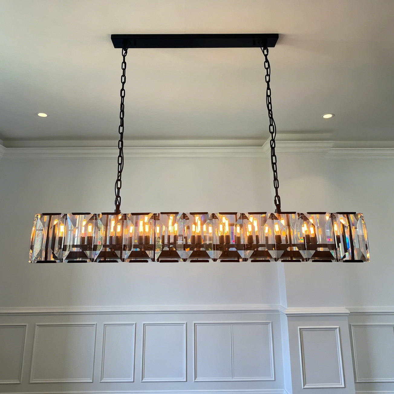 74 Inch Modern Crystal Rectangular Chandelier - Harlow