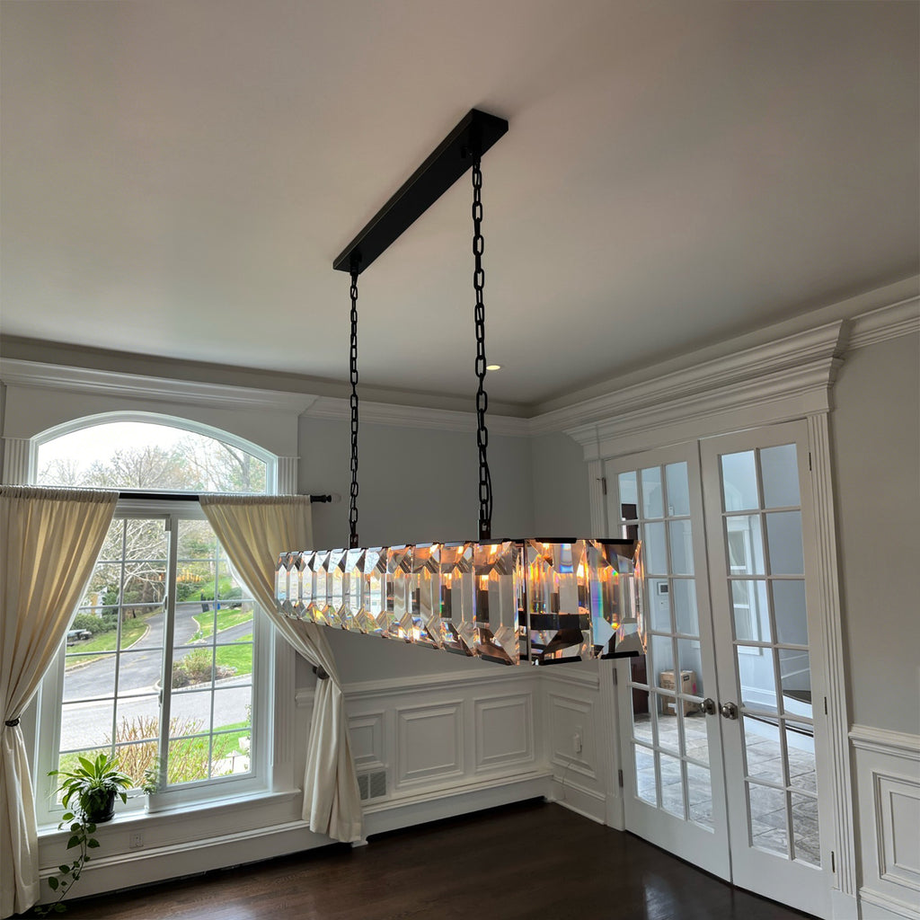 74 Inch Modern Crystal Rectangular Chandelier - Harlow