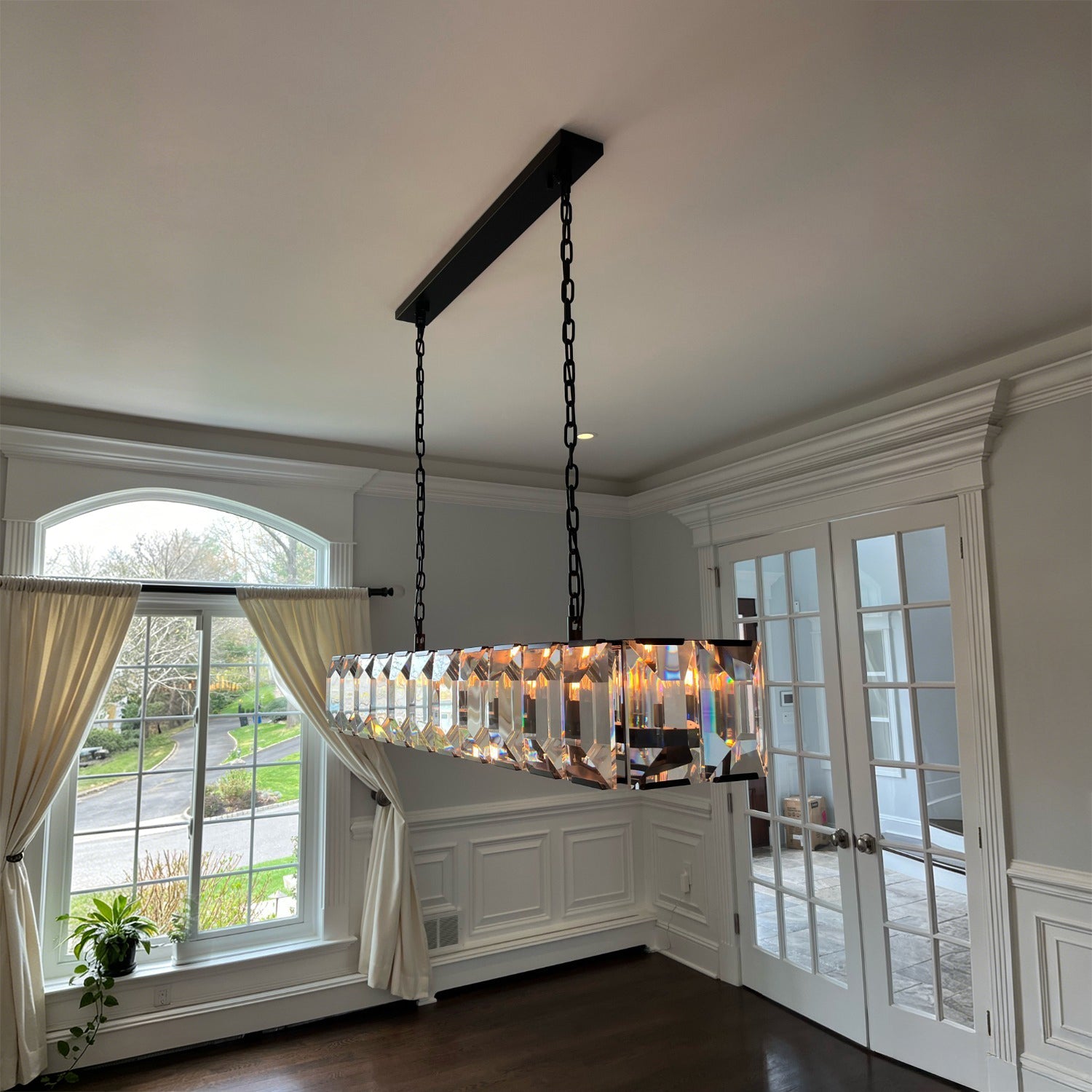 74 Inch Modern Crystal Rectangular Chandelier - Harlow