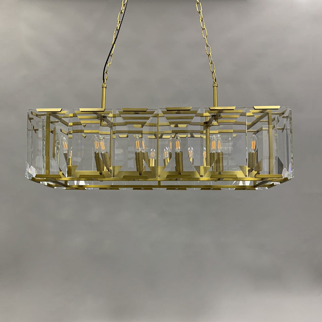 42 Inch Modern Crystal Rectangular Chandelier - Harlow