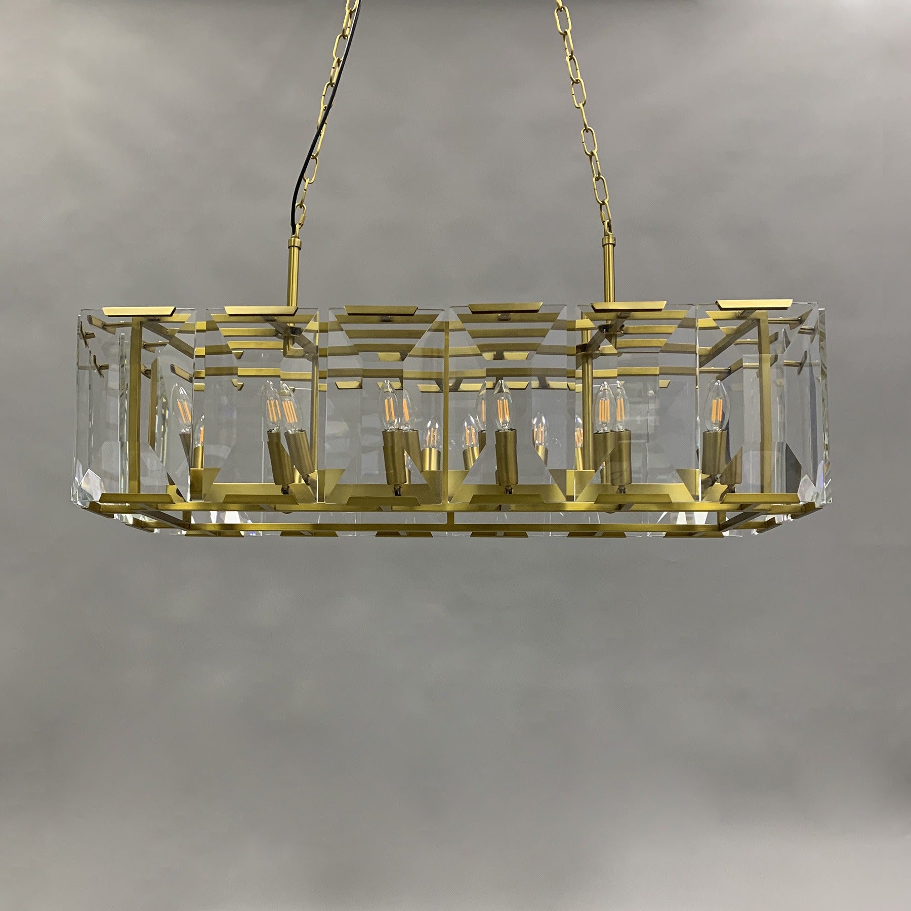 42 Inch Crystal Prism Rectangular Chandelier - Harlow