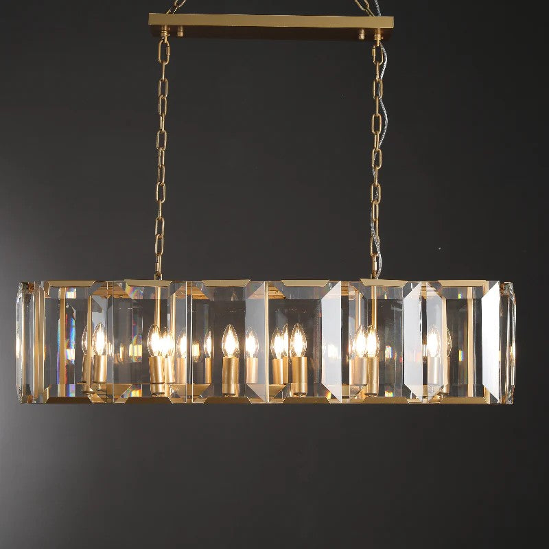 42 Inch Crystal Rectangular Chandelier - Harlow