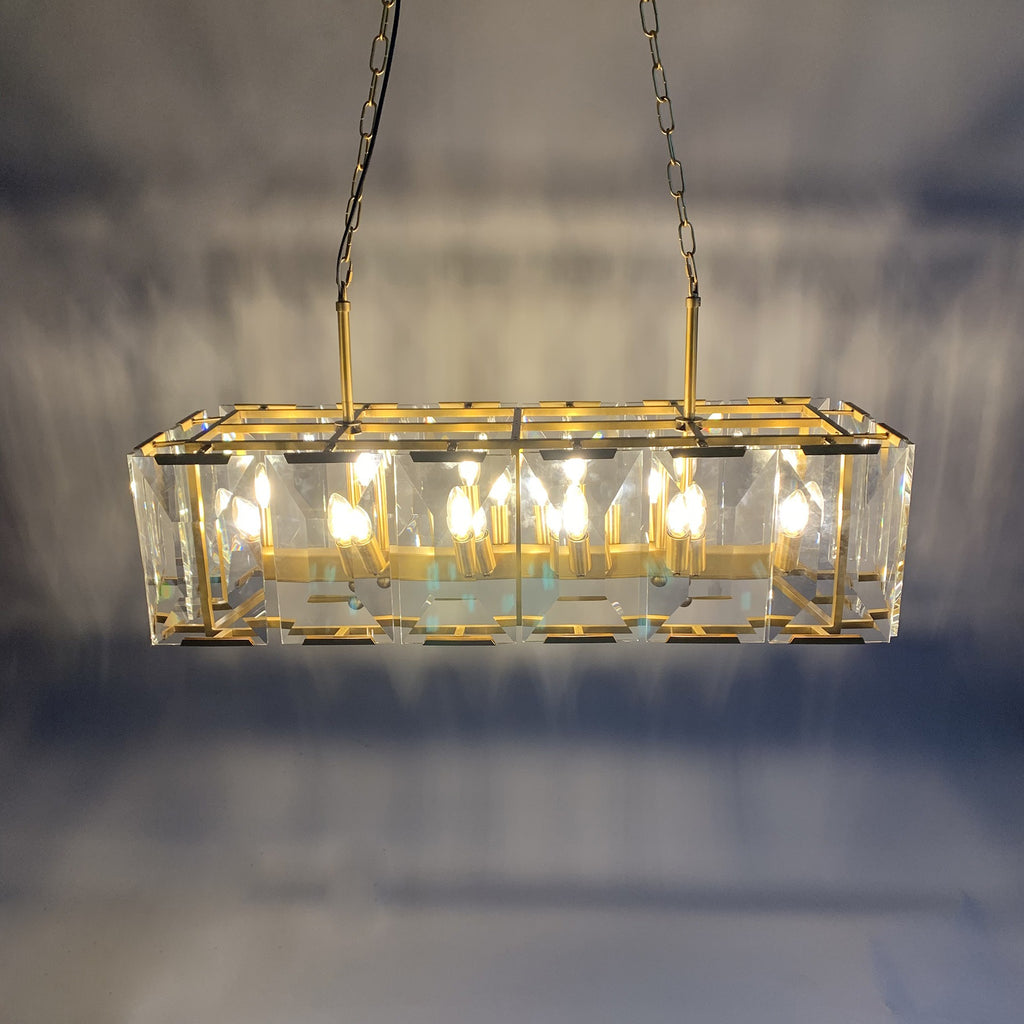 42 Inch Crystal Rectangular Chandelier - Harlow