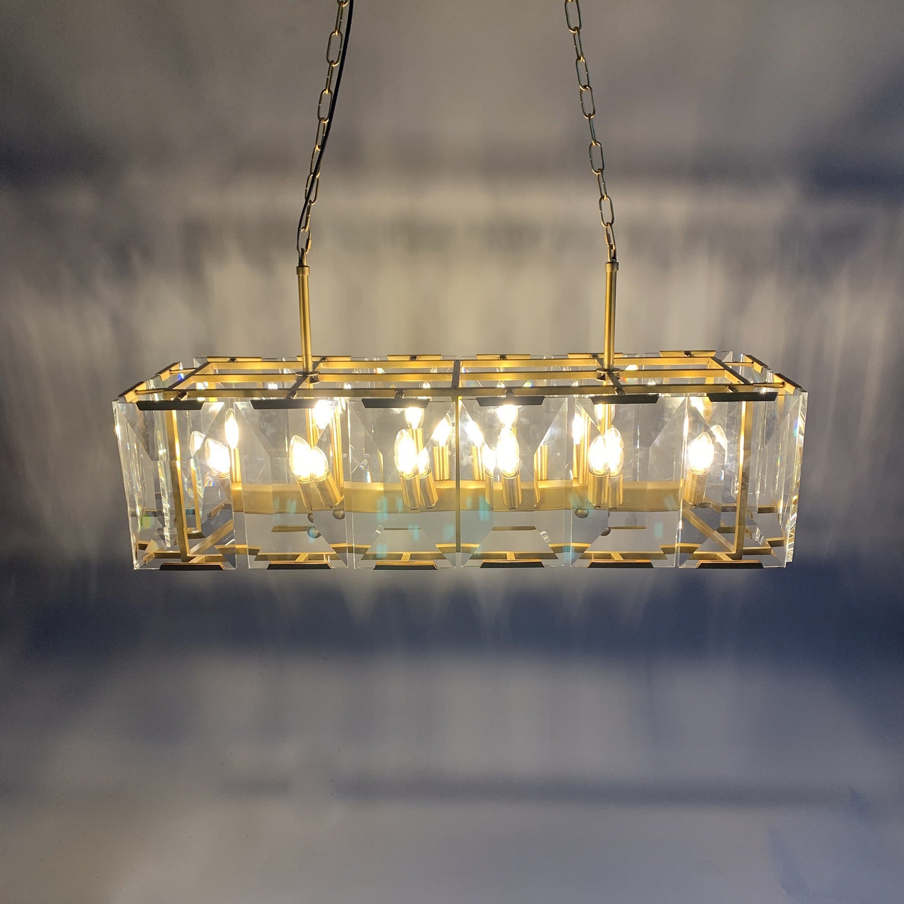 42 Inch Crystal Rectangular Chandelier - Harlow