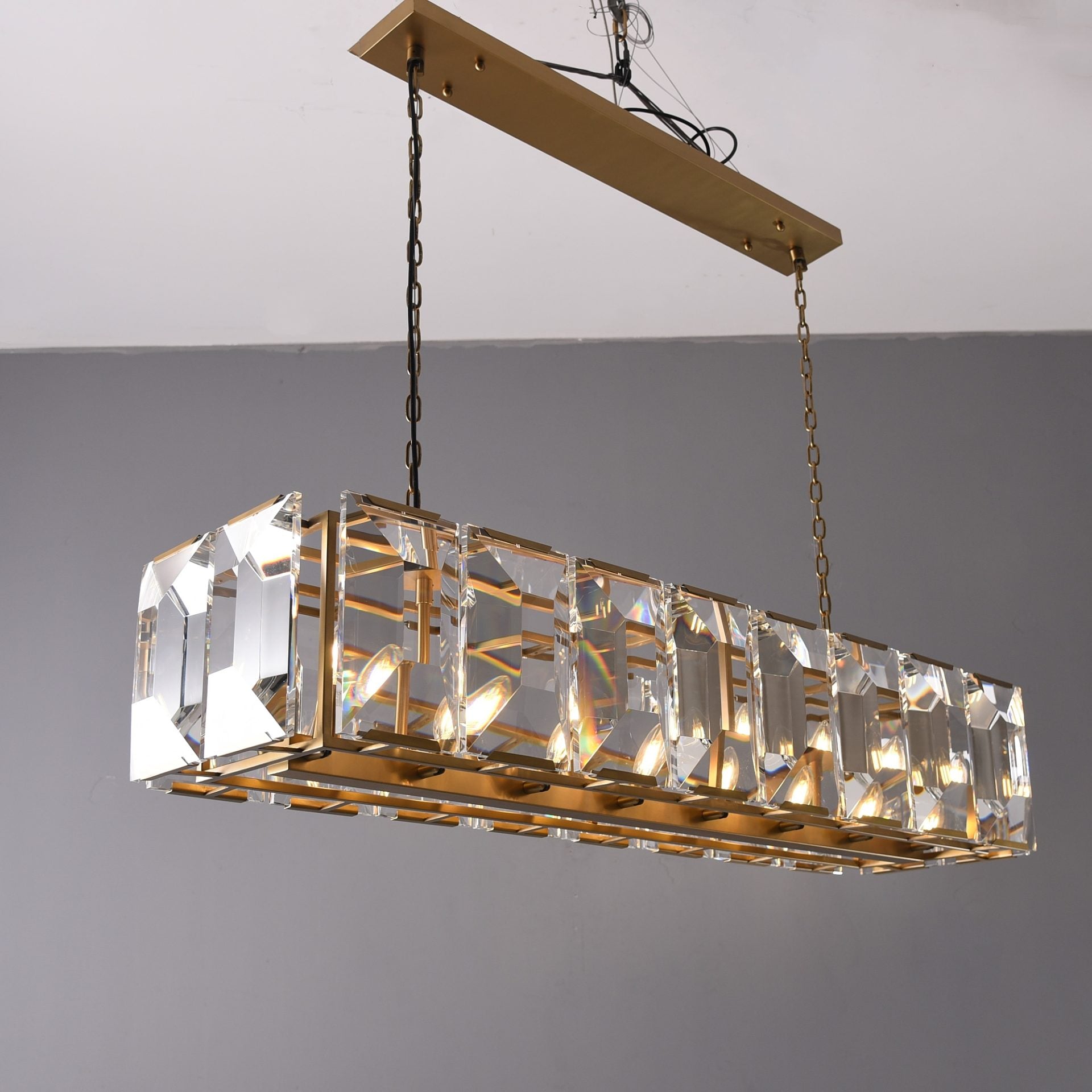 54 Inch Crystal Rectangular Chandelier - Harlow
