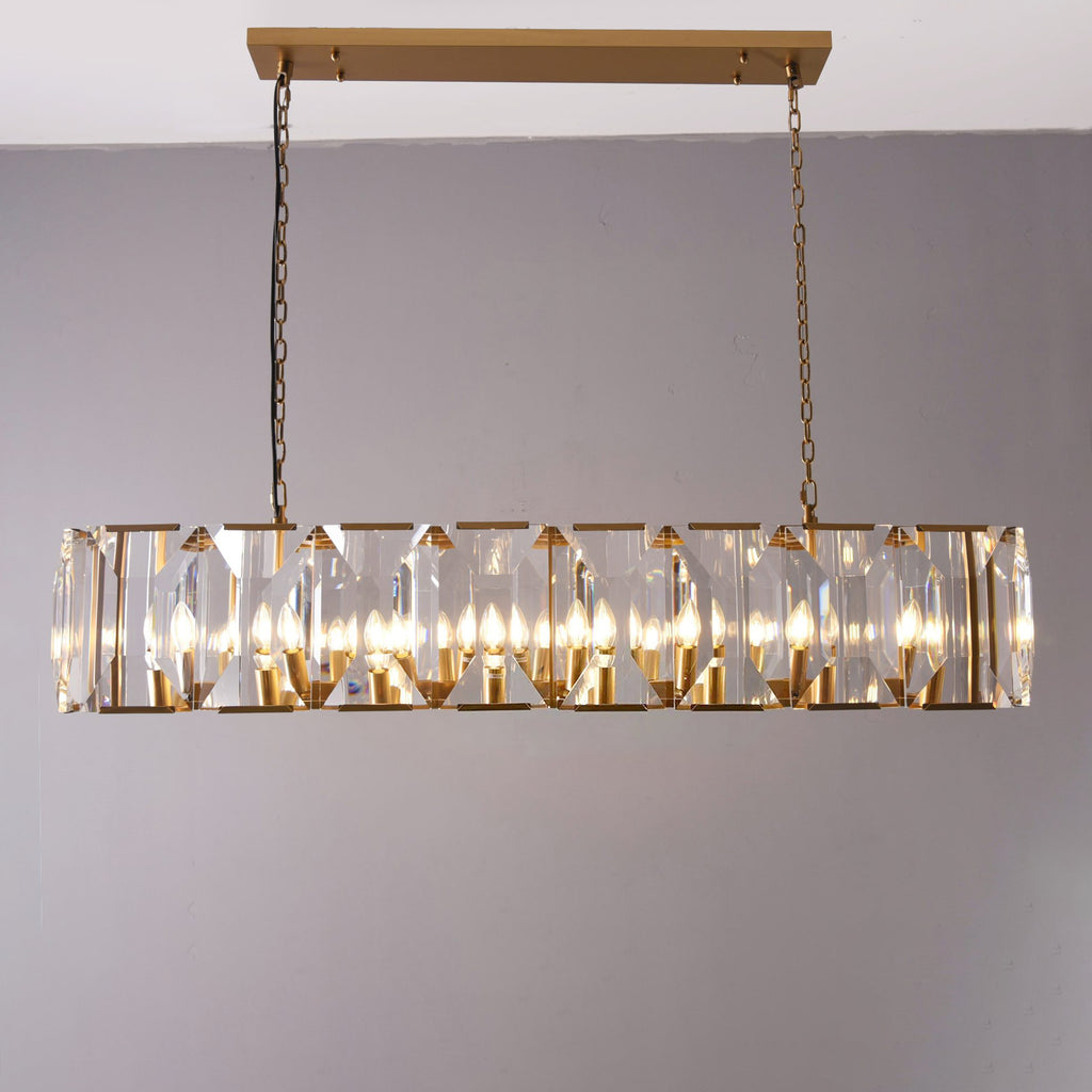 54 Inch Crystal Rectangular Chandelier - Harlow