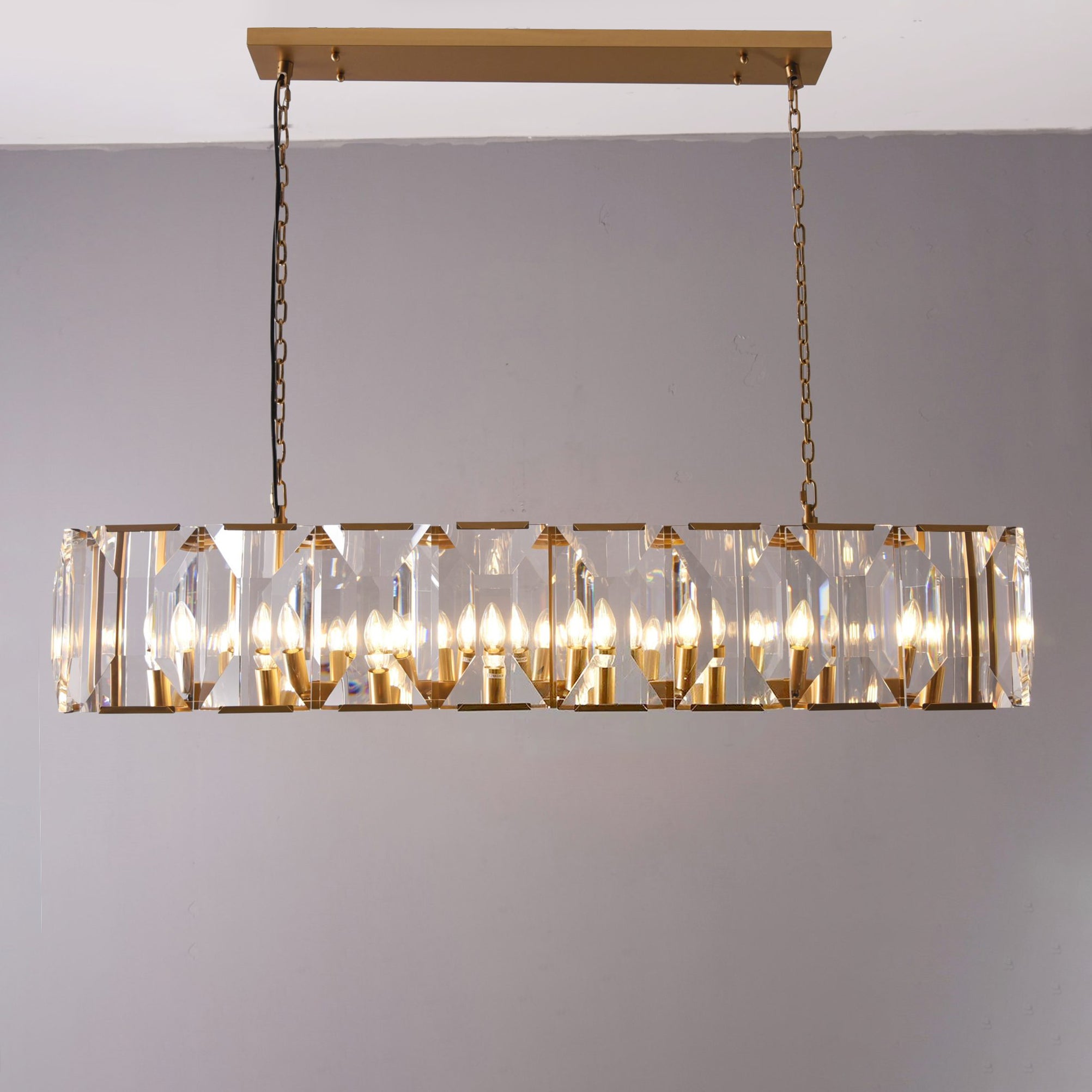 54 Inch Crystal Rectangular Chandelier - Harlow